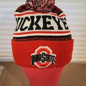 Buckeyes Red Knit Beanie Adult OSFM